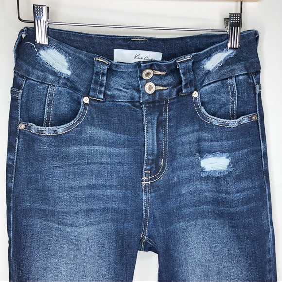 NWT Kancan Distressed High Rise Denim 24 - Picture 4 of 7